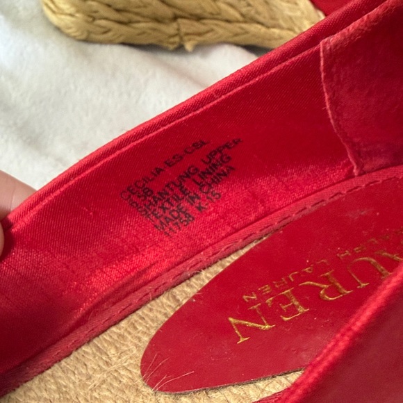 Lauren Ralph Lauren Red Espadrille Wedges - Picture 4 of 8